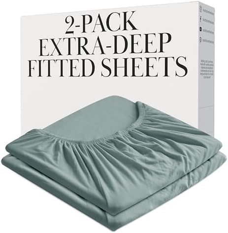 2 Pack Queen Fitted Sheet Only 21 Inch Wrinkle Free Microfiber Steel