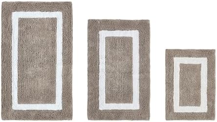 Better Trends 3 Piece Bathroom Rug Set 100% Cotton - Reversible, Soft