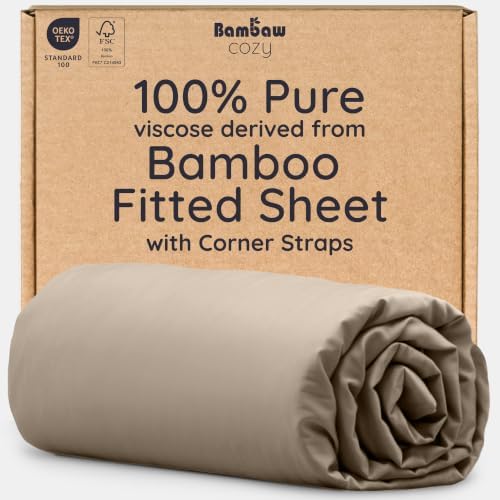 Bambaw 100% Viscose Derived from Bamboo Fitted Sheets Queen Size