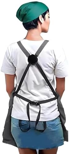 Multi Pocket Multifunction Apron Unisex Cotton Canvas Snap On Stain