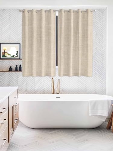 Cream Farmhouse Window Curtains 84 Inch Length, Vintage Country