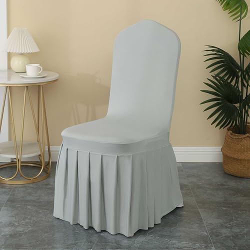 Rakila 4PC Parson Skirt Removable Chair Covers Stretch Spandex