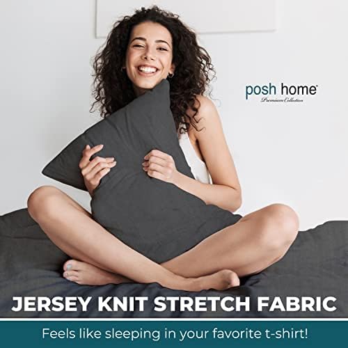 Posh Home King Size Jersey Knit Sheet Set, 4-Piece - Soft & Breathable