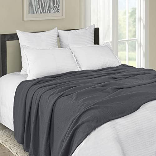 BOUTIQUO 100% Cotton Bed Blanket, Breathable Thermal Blanket King