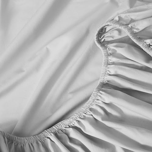 Linen Closet 100% Cotton Twin Sheets Set, 3 Pieces - Light Grey