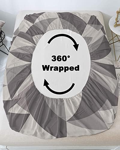 Fitted Bed Sheet Set for Full Size Fits Mattress Upto 16Inch, Neutral