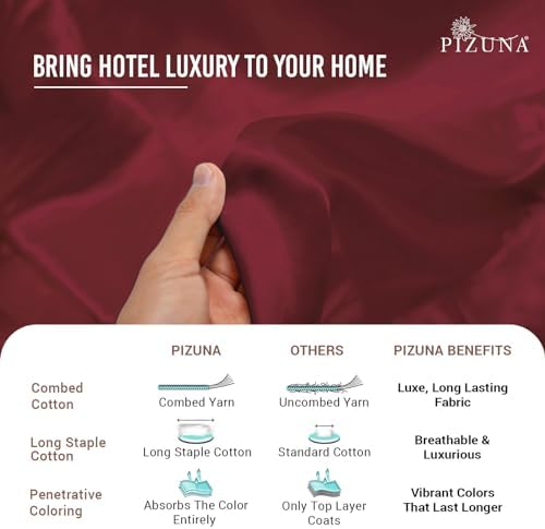 Pizuna 100% Cotton King Duvet Cover Set 400 Thread Count Rio Red