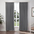 TWOPAGES Carbon Grey Thermal Insulated Curtain 84 Inch Long with White