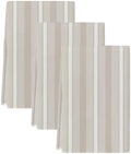 Gray Brown Striped Kitchen Towels Set of 3, Water Absorbent Dish
