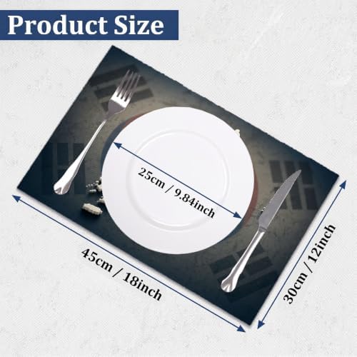 Placemat Set of 12 Washable Linen Textured Place Mats for Dinner