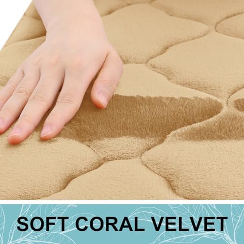 OLANLY Memory Foam Bath Rugs and Toilet Rug U-Shaped, Bath Rug Size