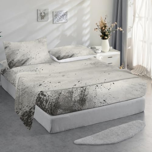 Abstract Art Monochromatic Twin XL Sheet Set, Artistic Splatter