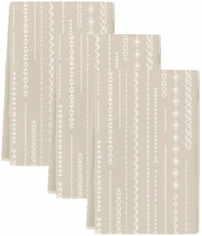 Modern Geometric Kitchen Towels Set of 3, Water Absorbent Dish Towel