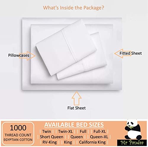 Real 1000-Thread-Count 100% Pure Egyptian Cotton |Ivory Color, Top
