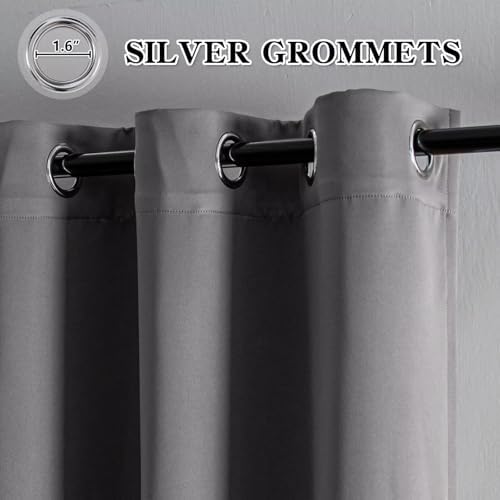 IGEMAEVE Blackout Curtains for Living Room Light Grey 52" W x 96" L