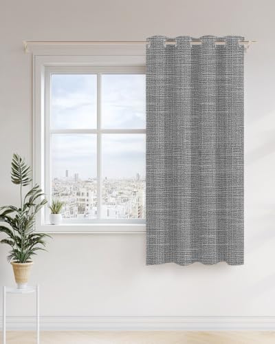 Dark Gray Solid Curtains 63 inches Long for Living Room Bedroom