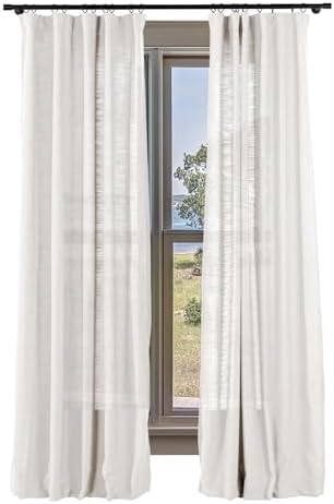 cololeaf Linen Textured Curtains 84 Inches Long Light Filtering