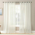 No. 918 Lennox Linen Blend Sheer Tab Top Curtain Panel, Linen, 50" W x