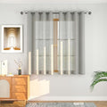 UPOPO Grey Sheer Curtains 63 inches Linen Texured Farmhouse Living