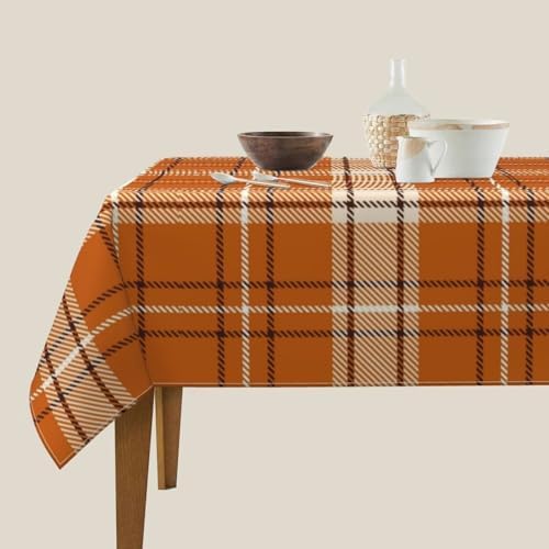 BETGINY Fall Tablecloth 60 x 60 Inch Square Orange Autumn Buffalo