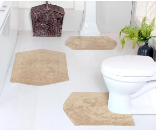 TRP Quick Dry Super Absorbent Tufted 100% Cotton Bathroom Rugs Sets