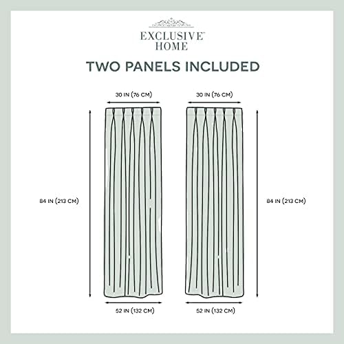 EXCLUSIVE HOME Sateen Twill Woven Room Darkening Blackout Pinch