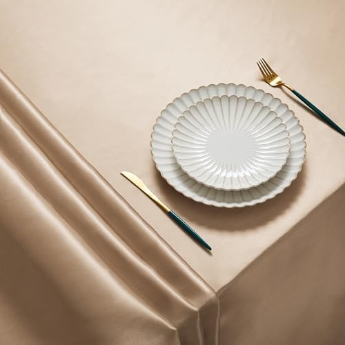 1 Pack Satin Rectangle Tablecloth, 60 x 120 Inches, Taupe