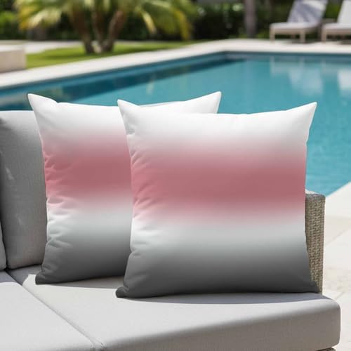 Pink and Grey Gradient Throw Pillow Covers 18x18 inch Set of 2