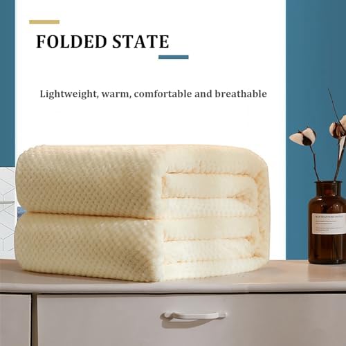 Flannel Fleece Blanket,Solid Color Warm Comfy Sofa Blankets,Fuzzy