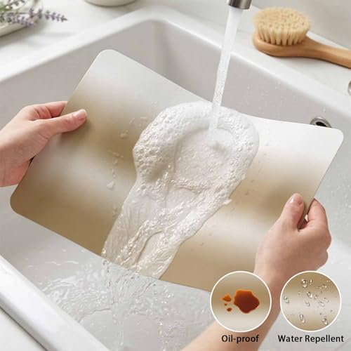 Placemats Set of 6 Vintage Brown Gradient Heat-Proof Water-Proof