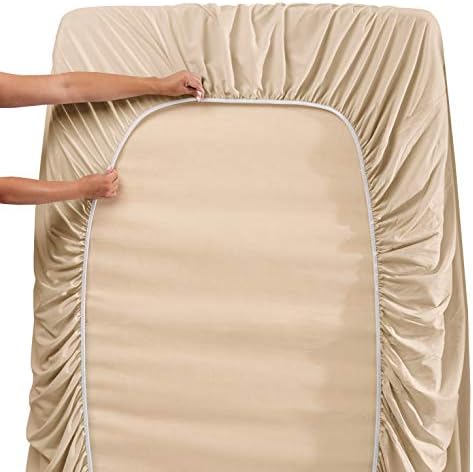 Hearth & Harbor Extra Deep Pocket Full Sheet Set, Beige Cream