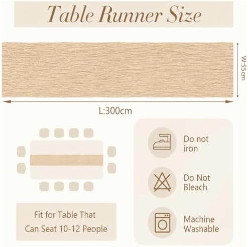 10 Pack Beige Cheesecloth Table Runners, 10FT (22×120 Inch) Boho Gauze