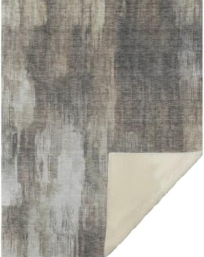 Addison Rugs ASB567 Taupe 50" x 70" Oversized Sherpa Throw Blanket