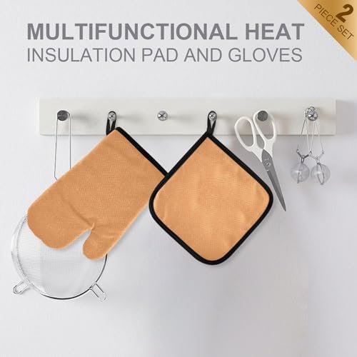 Oven Mitts and Potholders Sandy Brown Heat Resistant Kitchen Gloves