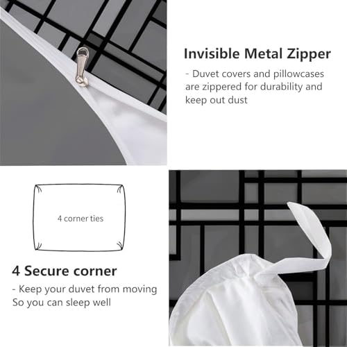 Queen Size Duvet Cover Sets Modern Abstract Bedding Set - Rectangular
