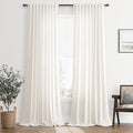 SMABU Extra Long Linen Curtains 120 Inches Long Hook Belt 2 Panels