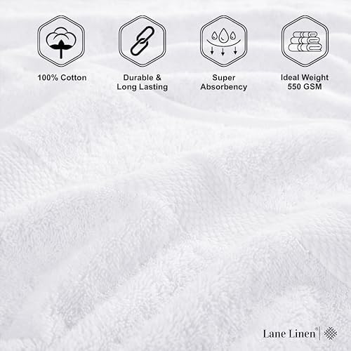 Lane Linen 100% Cotton 4 Pack Bath Sheets (35"x66") - Ring Spun, Extra