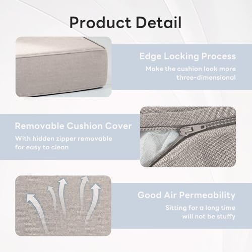 6 inches Thicker Outdoor Chair Cushions Set- 24" *24" *6" Waterproof