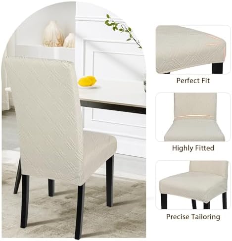 SearchI Water Repellent Dining Room Chair Covers, Set of 6, Jacquard