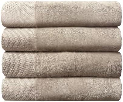 100% Cotton Bath Towels Set of 4, 28 x 56 Inch Large Bath Towels, 400