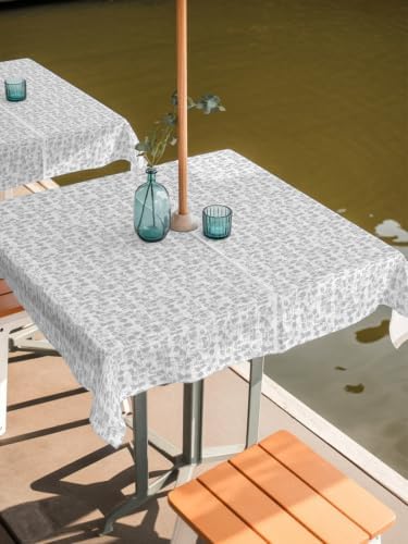 Vintage Gray Outdoor Tablecloth 60"x60" Square Tablecloth with