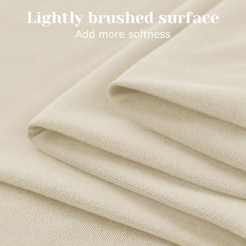 BYSURE Jersey Knit Full Size Bed Sheets 6 Pieces, Stretch Super Soft