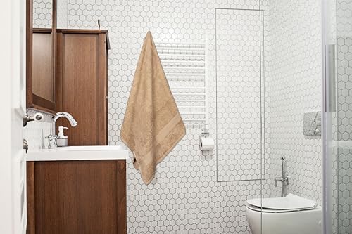Bath Towels Pack of 6 – 24" x 50" – 100% Cotton Terry, Soft, Quick-Dry