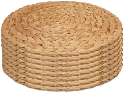 Round Woven Placemats Set of 8,Rattan Placemats Natural Hand-Woven
