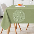 Linen Textured Rectangle Tablecloth, Waterproof & Stain Resistant