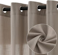Jowels Taupe Linen Grommet Curtains 84 Inch Length 2 Panels for Living