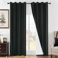 Joydeco Black Blackout Curtains 96 Inches Long - 100% Blackout Curtain