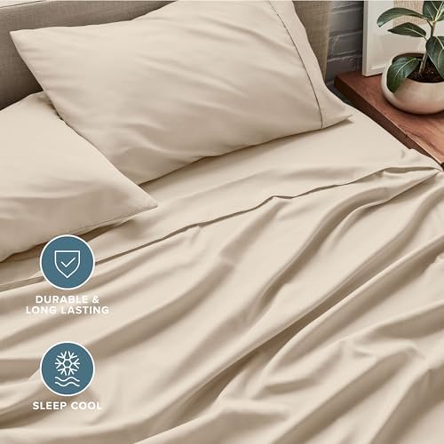 Bare Home Deep Pocket 22" Sheet Set 1800 Ultra-Soft (King, Sand)