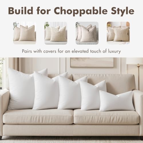 MIULEE 20x20 Pillow Inserts, Set of 2 Feather Down Throw Pillows
