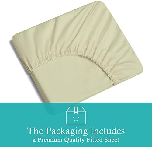 Cal-King Ivory Fitted Sheet 18 Inches Deep Pockets Soft & Silky Cool